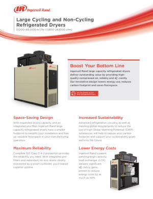 Grandes secadores por refrigeração com e sem ciclo 3.000-40.000 m3/hr (1.800-24.000 cfm)